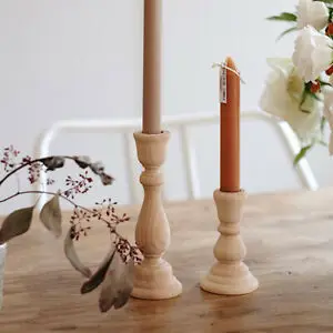 

3 Size Optional Wooden Vintage Candlesticks Table Candle Holder Romantic Home Wedding Candle Stand Table Decoration Candlestick