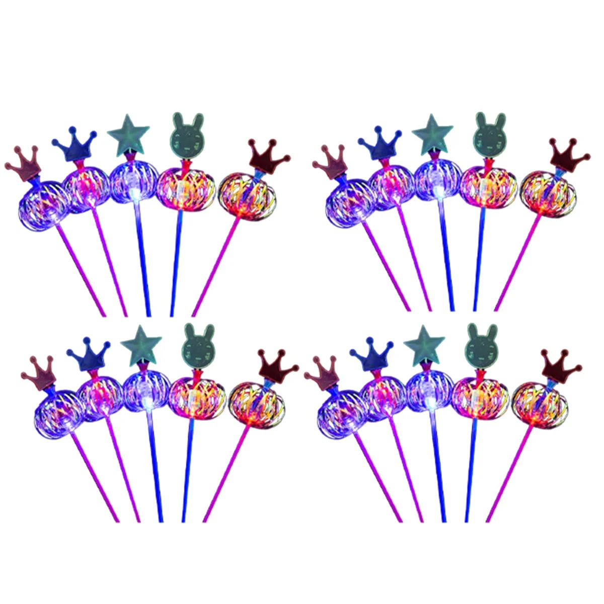 20 шт. Радужная волшебная палочка светодиодная пузырьковая Цветочная красочная