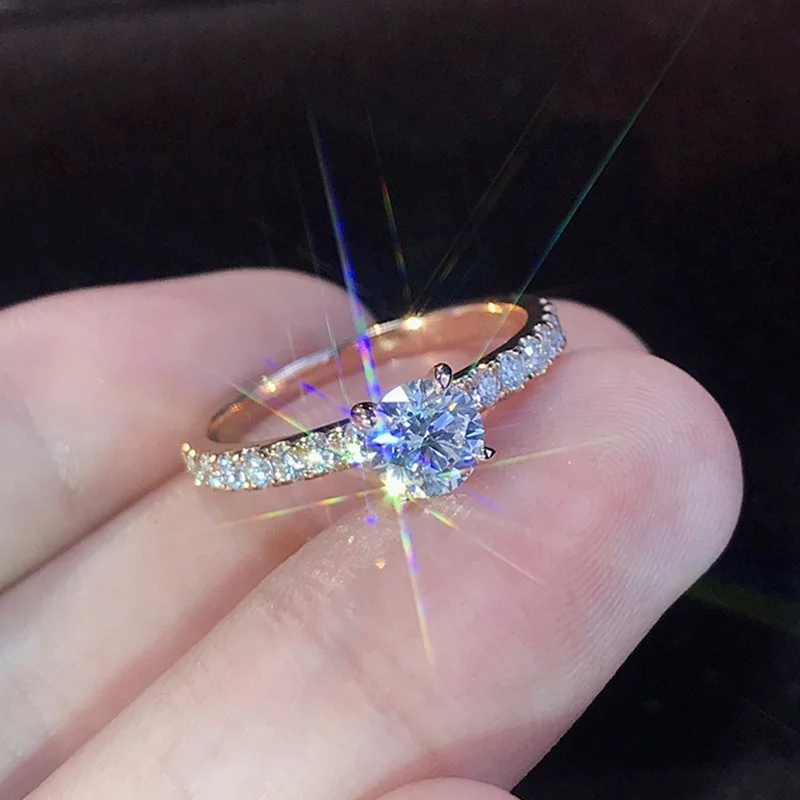 Trendy Claws Design Crystal Zircon Engagement Rings for Women Female Wedding Jewelry Accessories Gift Fashion Women Rings