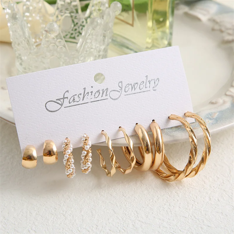 Серьги женские винтажные золотистые |
