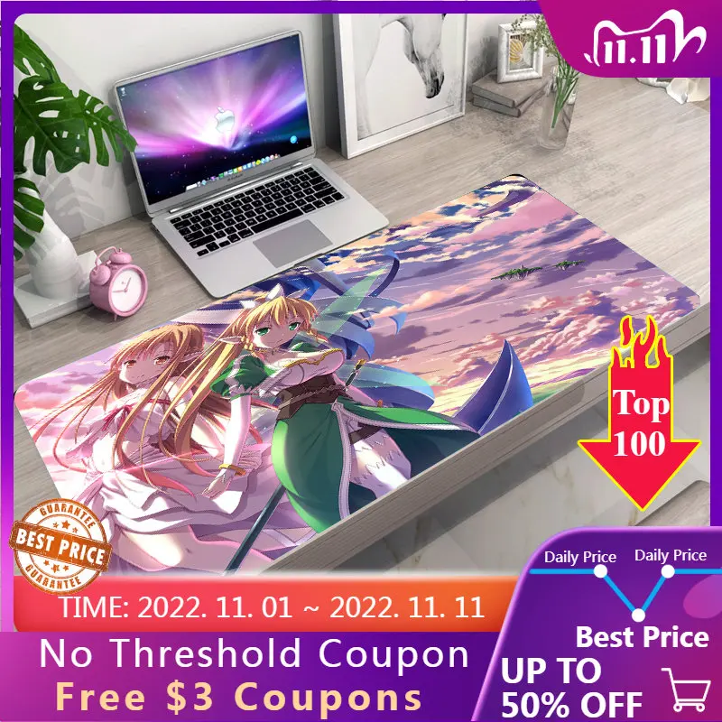 

MRGLZY Anime Notepad Computer Desk Accessories Game Player Table Carpet Big Mouse Pad Keyboard Computer Work Pad