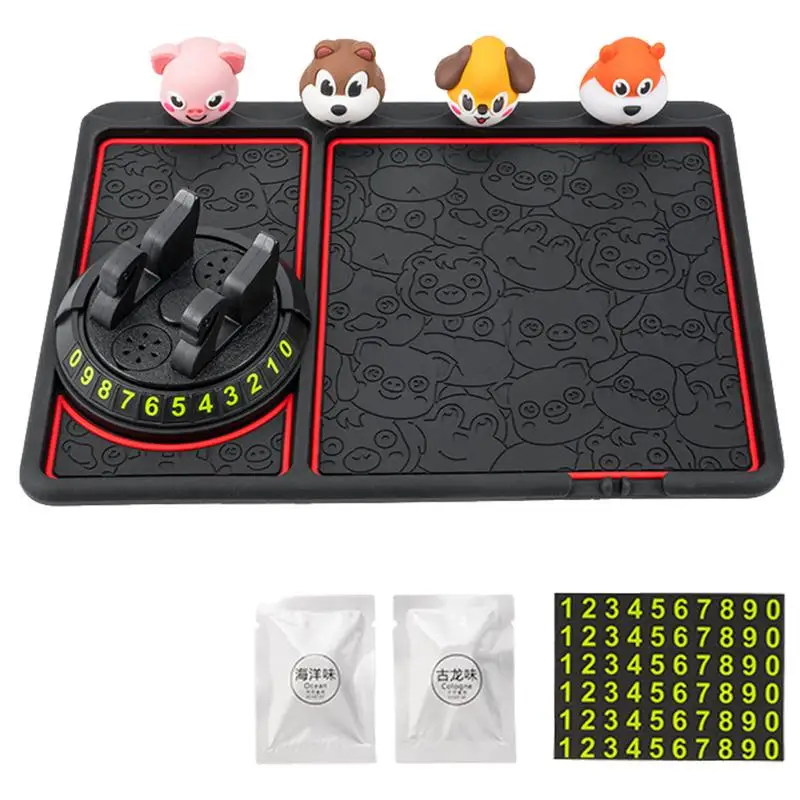 

Phone Mat For Car Board Anti-slip Car Sticky Pads With 360 Holder Cute Animal Dolls Aromatherapy Tablets Universal Car Interior