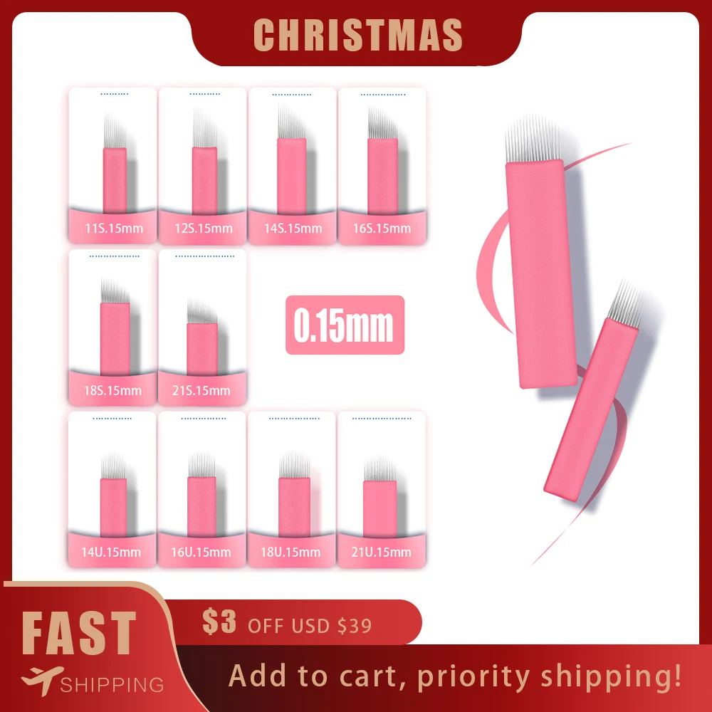 

0,15 мм Перманентный макияж бровей Тату KZBOY одноразовые микроблейдинг Иглы 3D Брошь