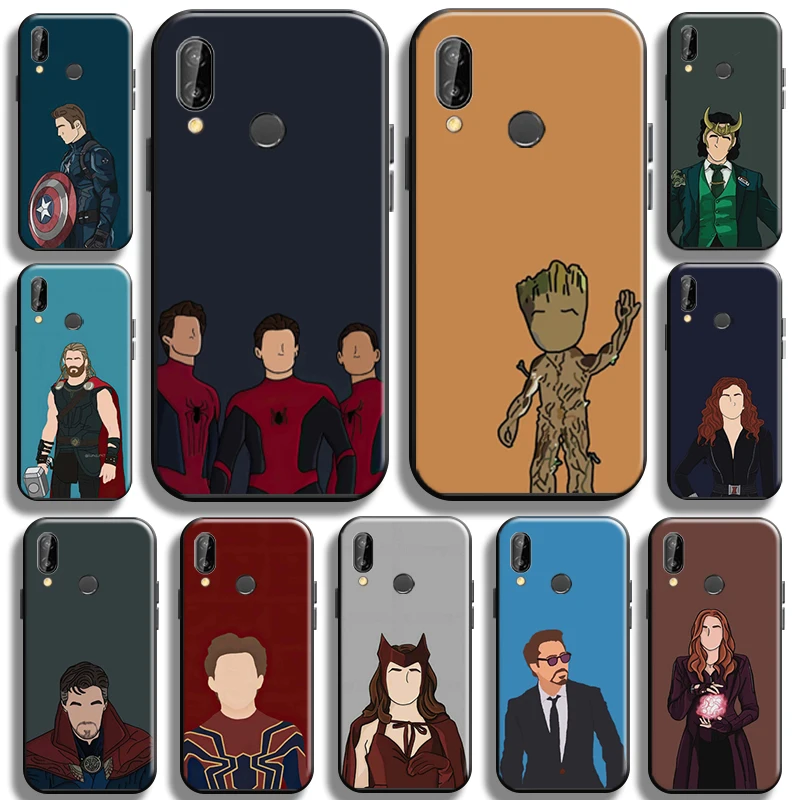 

Marvel Avengers Cartoon Comics Phone Case for Huawei P20 Pro P20 Lite Black TPU Cases Shell Back Cover