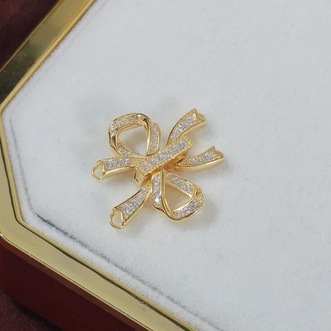 Медный цирконий, двухрядный бант, жемчужное ожерелье, браслет с пряжкой LIJIEMEI