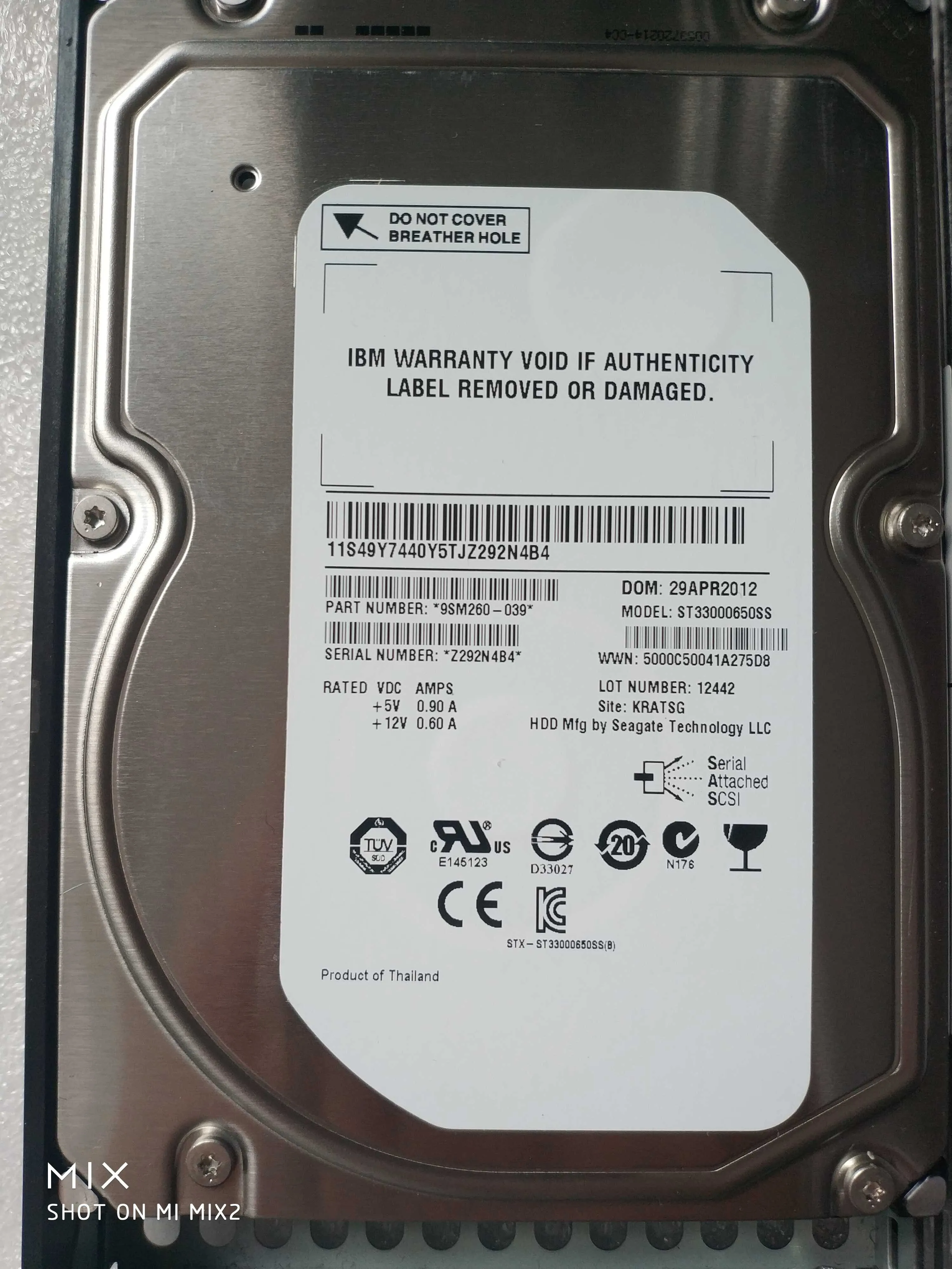 

IBM 85Y6187 3TB 7.2K SAS 3.5 V7000 hard drive HDD