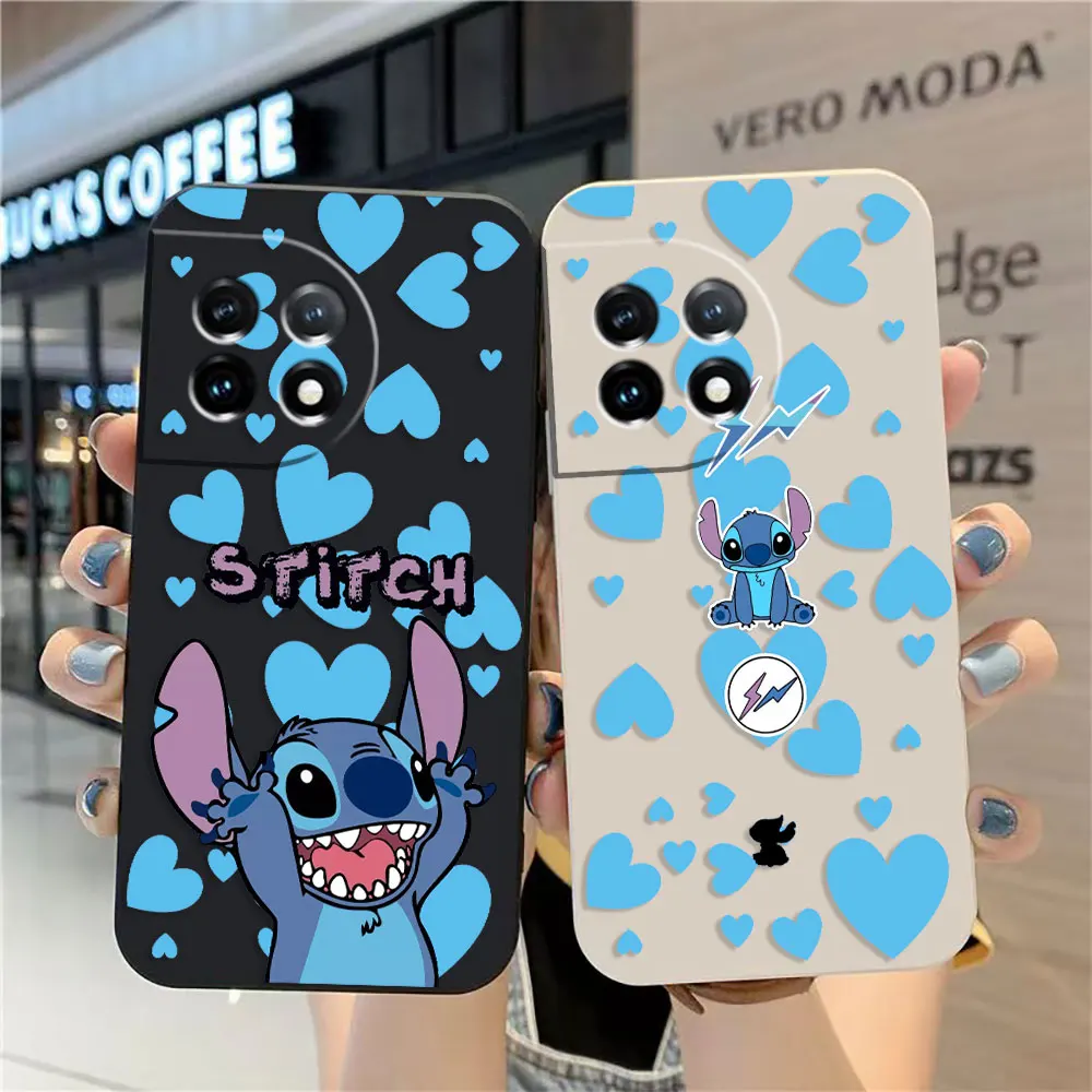 

Case For Oneplus 11 10 9 9R 9RT 8 8T 7 7T ACE 2 2V NORD CE 2 Lite Pro Colour Simple Liquid Case Anime Lilo And Stitch