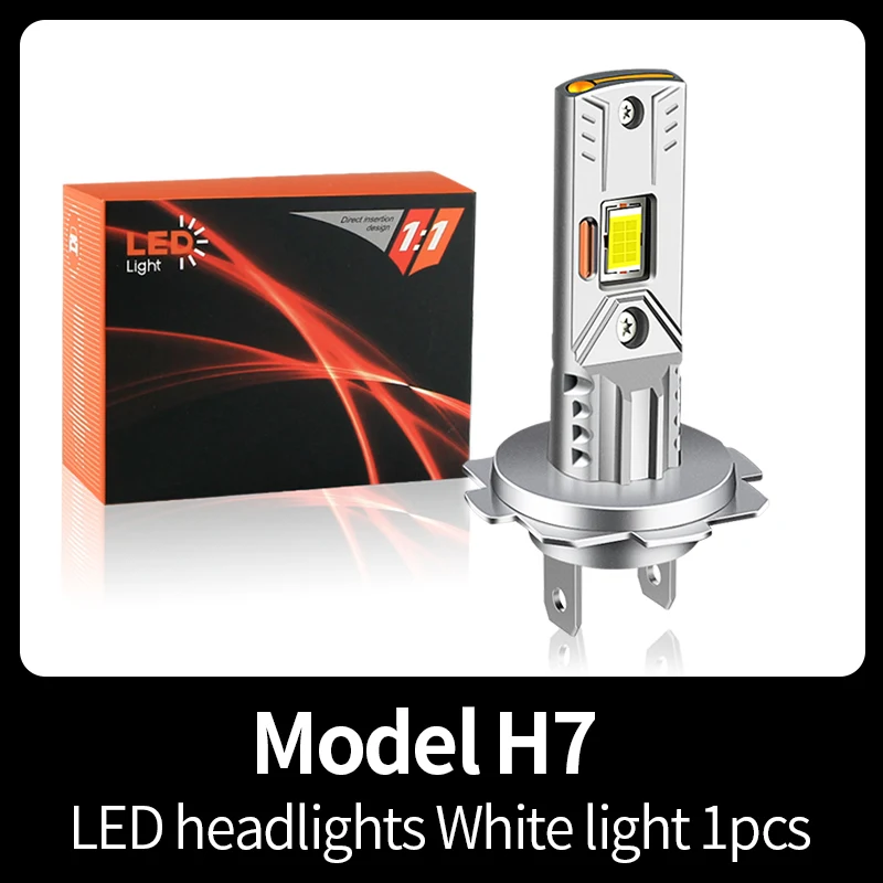 

1 шт./2 шт. Canbus Turbo H7 светодиодные фары размера 1:1, мини-фара H4 HB2 9003, автомобильные светодиодные лампы для фар H1 6500K, белые 12 В для автомобилей