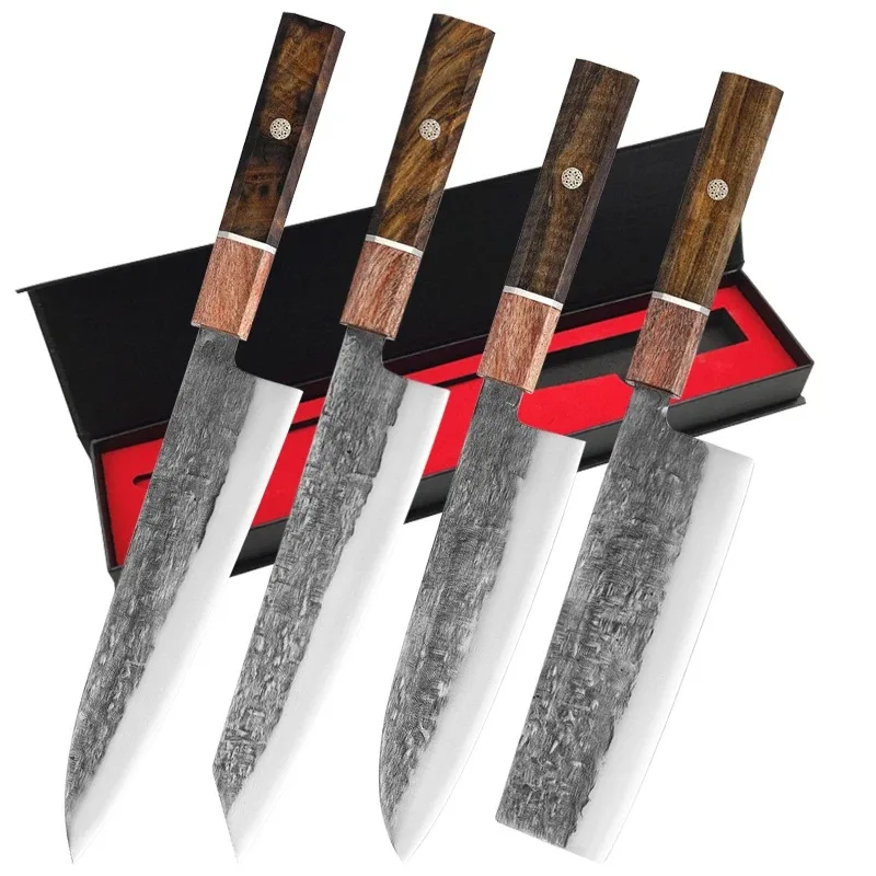 Кованый нож шеф-повара для нарезки овощей сантоку из нержавеющей стали мясницкий