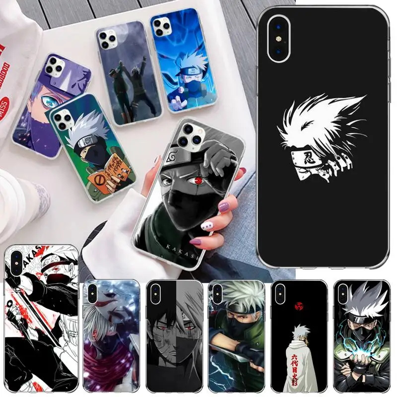 Чехол для телефона Какаси Наруто iphone 13 12 11 Pro Mini XS Max 8 7 Plus X SE 2020 XR силиконовый