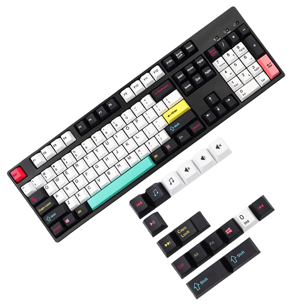 

1 Set of 122pcs Mechanical Keyboard Keycaps Personalized Computer PBT Keycaps