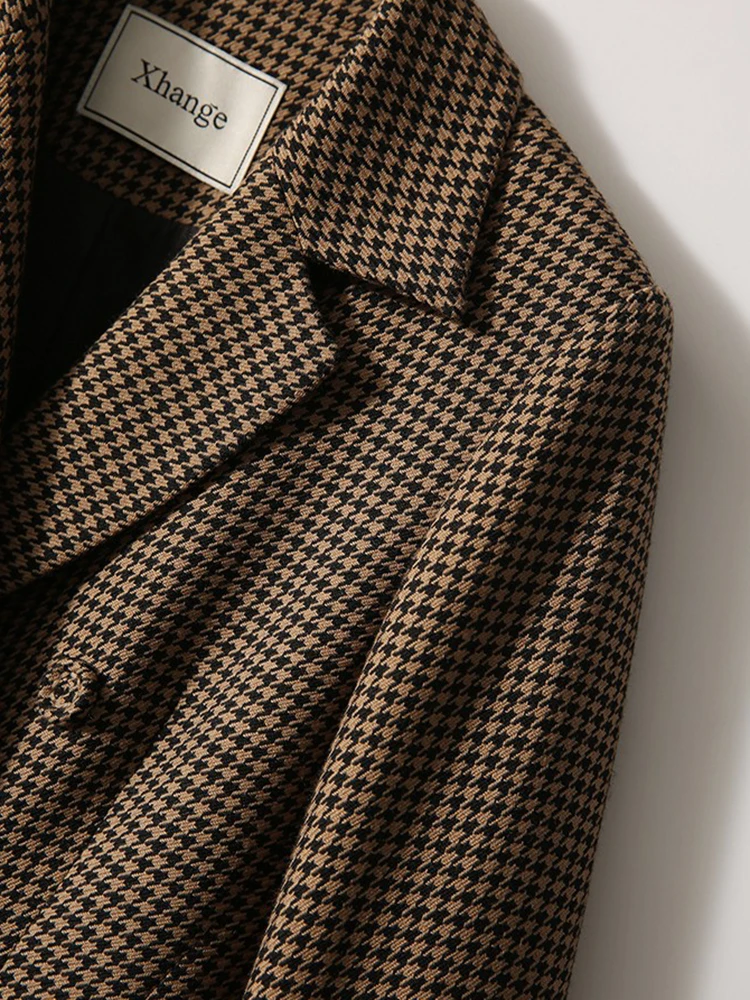 Xiaoxiaohan Pavilion осенне-зимний акцент флисовая верхняя одежда с узором гусиные лапки