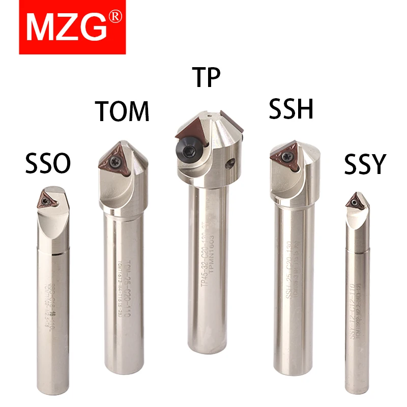 Фото Держатель для фрез MZG SSH SSO SSY TCM TP для снятия фаски, 30, 45, 60 градусов, для концевых фрез, использует пластины TCMT TPKN №1