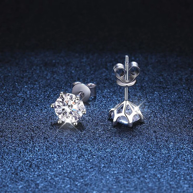 Серьги-гвоздики COSYA из стерлингового серебра 925 привинчиваются с кристаллами моиссанита от 0,3 до 2 карат, обрамленными 6 зубчатыми хватами и бриллиантами D GRA, созданными для женской свадебной вечеринки, изящных украшений.