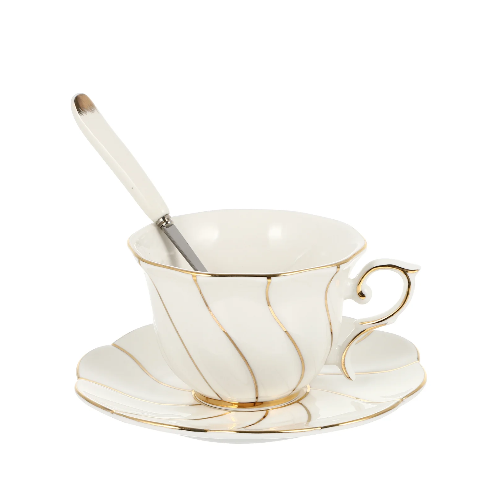 

1 Set Household Exquisite Coffee Cup With Saucer Delicate Ceramic Tea Cup