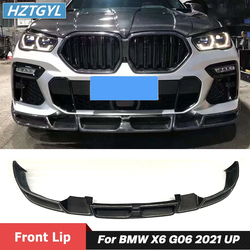 

3 PCS Real Carbon Fiber Material Front Bumper Spoiler Lip Splitters For BMW X6 G06 Tuning 2021 Up