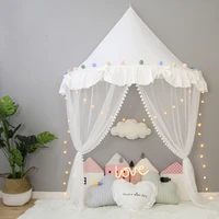 Children's Teepee Tent for Kids Canopy Drapes for Cribs Baby Girl Princess Canopy Bed Curtains Nursery Sofa Reading Corner Decor