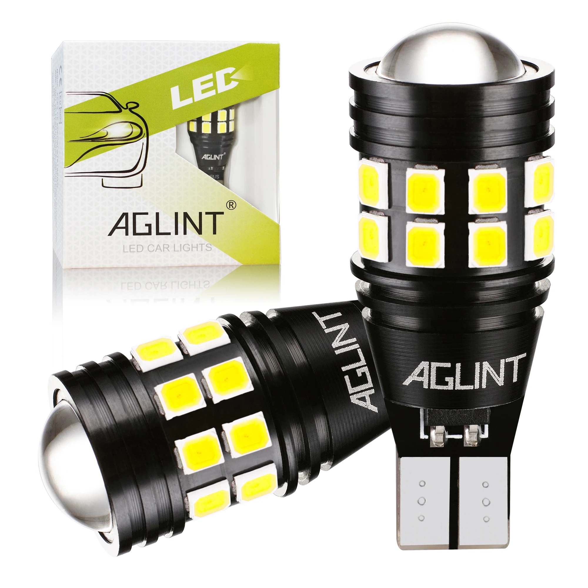 

AGLINT 2 шт. светодиодные автомобильные лампы 921 912 T15 T16 W16W CANBUS безошибочный алюминиевый парковочный резервный задний фонарь заднего хода ксеноновый белый 12-24 В