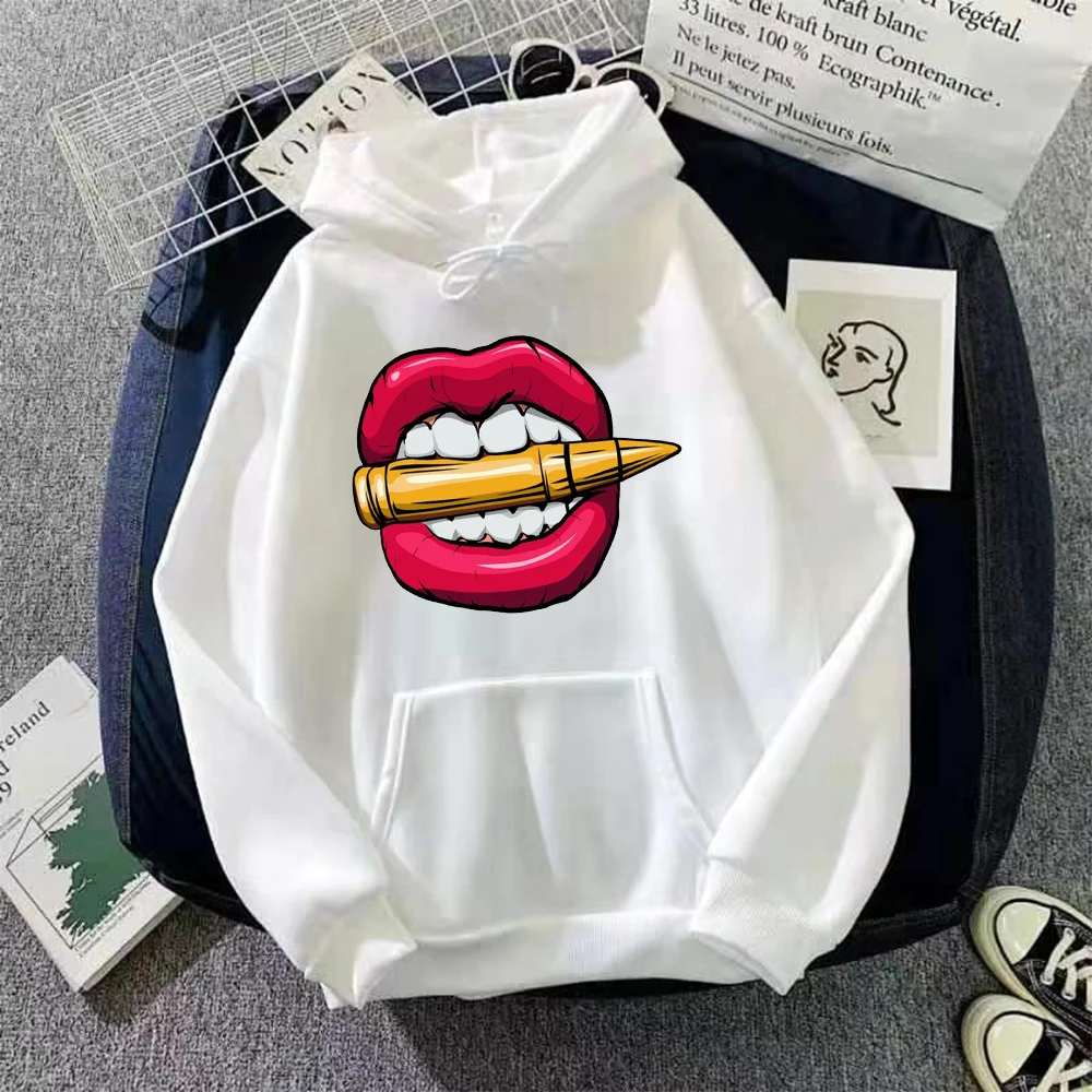 

NO 21 Women Hoodies Casual Harajuku Lips PrintedAutumn Winter Female Hoodies Women Long Sleeve Clothing Sudadera Mujer Moletom