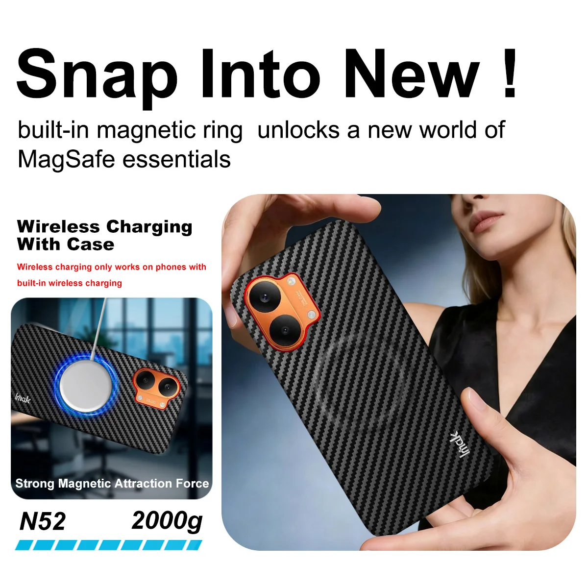 Фото Чехол для POCO X8 Pro Max 5G, жесткая задняя крышка из поликарбоната, ударопрочная, с магнитной беспроводной зарядкой, CA0024 №3