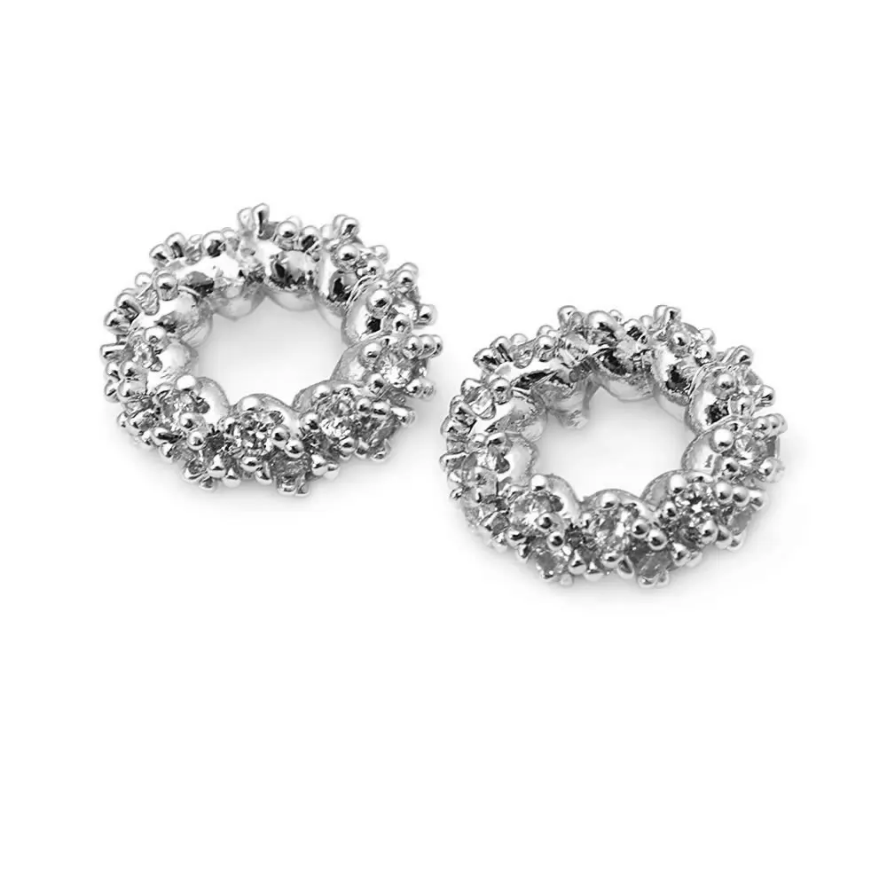 4 шт. латунные циркониевые круглые бусины-разделители с большим отверстием