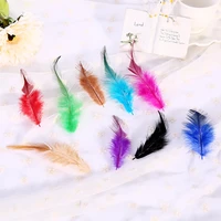 2022 new red tip chicken feather clothing ingredients diy feather accessories accessories hair color two color rooster feathers