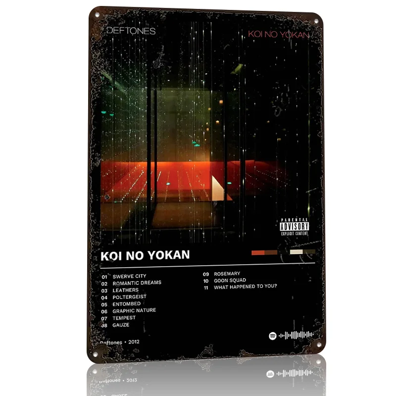 Фото Deftones - Koi No Yokan: Персонализированный 3D-постер с текстурой, металлическая настенная декоративная табличка в винтажном стиле для дома и декора №3