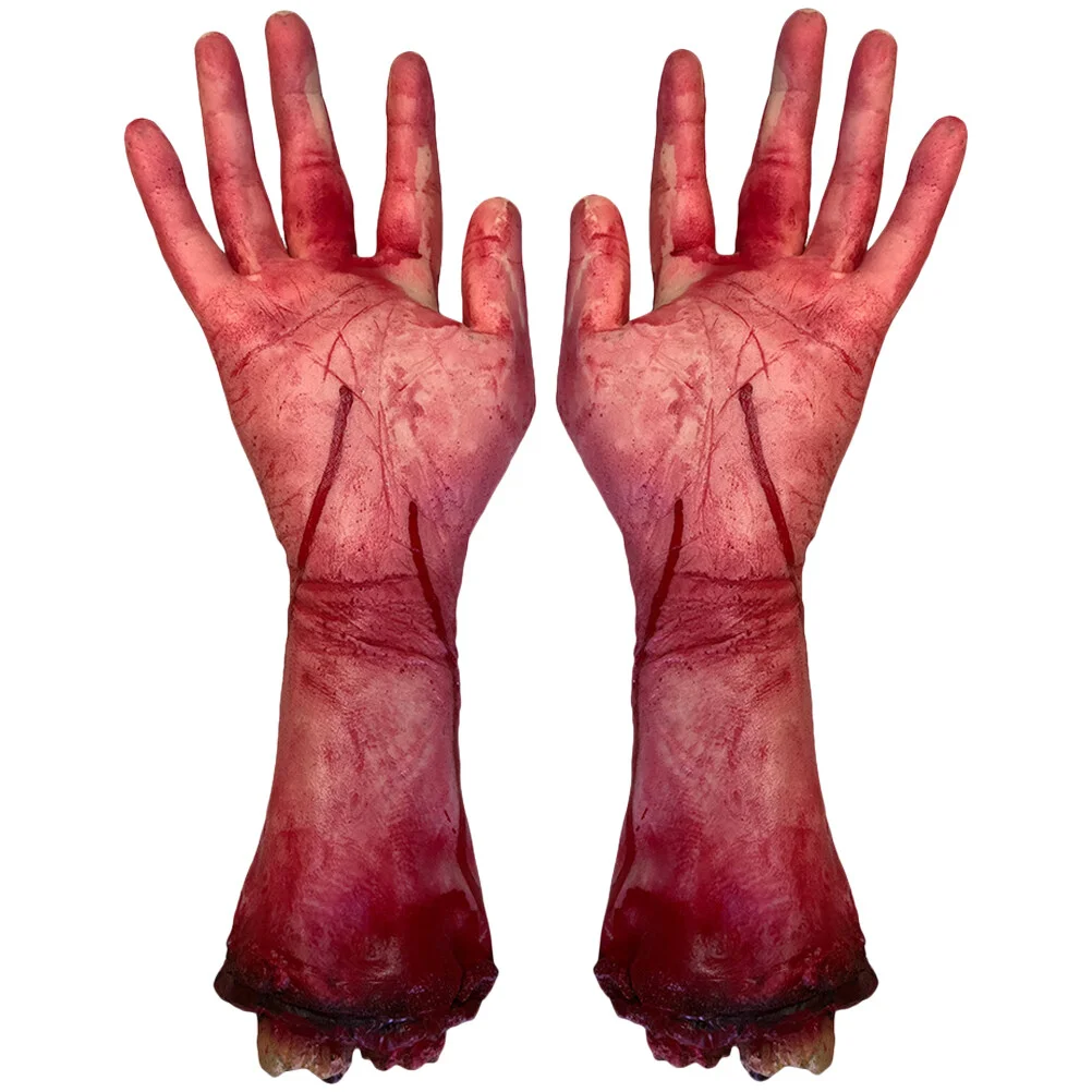 Fake Hand For Haunted Houses Hands Halloween Party Accessories Simulated Model Hallowen Ornament Broken Props Trick