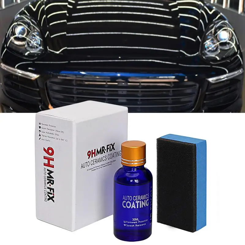 

Ceramic Coating Anti-Scratch Vehicle Paint Coating With Sponge 30ml High Gloss Hydrophobic Mirror Paint Polish Protection Car