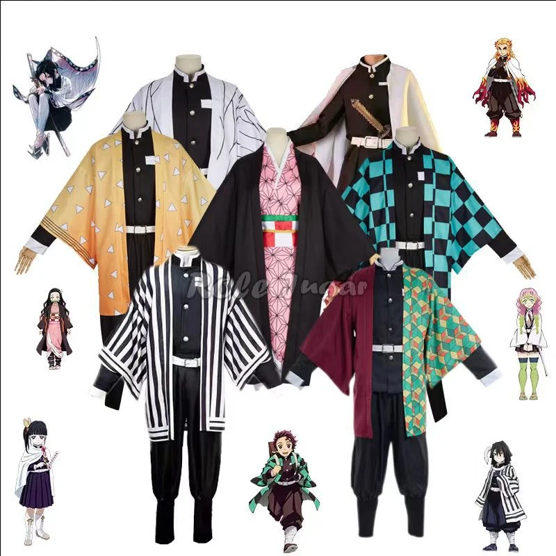 

Adult Kids Demon Slayer Kimetsu No Yaiba Kimono Suits Kamado Nezuko / Kamado Tanjirou Cosplay Costume Women Halloween Clothes