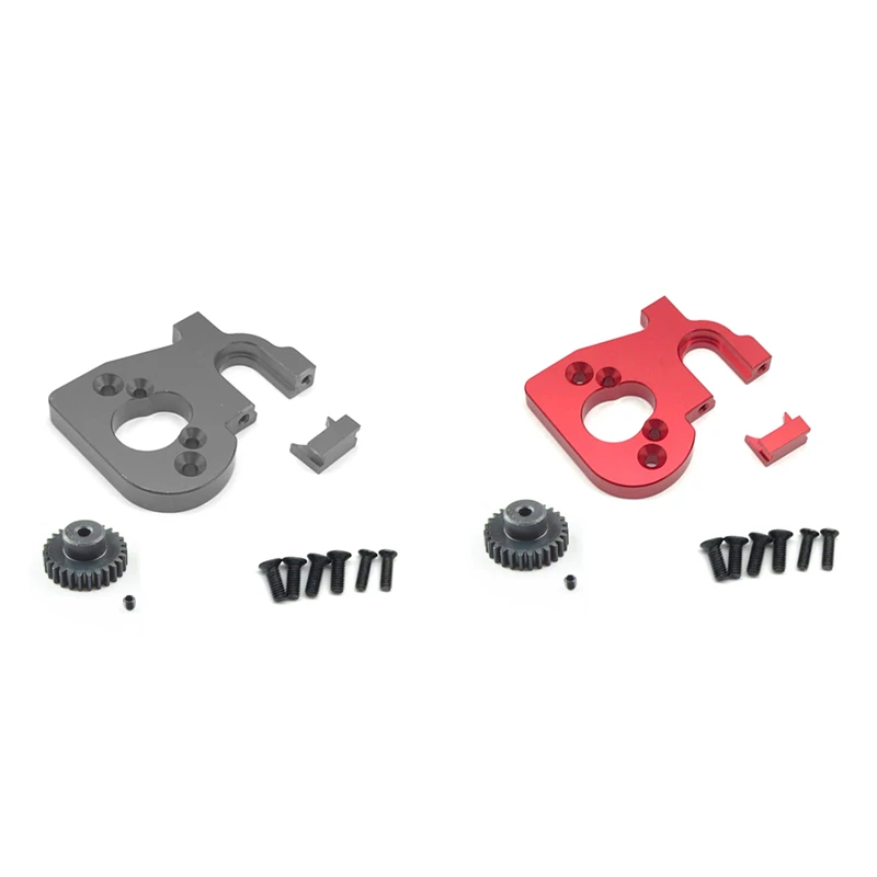 

2 комплекта, держатель для штатива с шестерней двигателя для Wltoys 144001 124019 124018, запчасти для радиоуправляемых моделей, красный и титановый