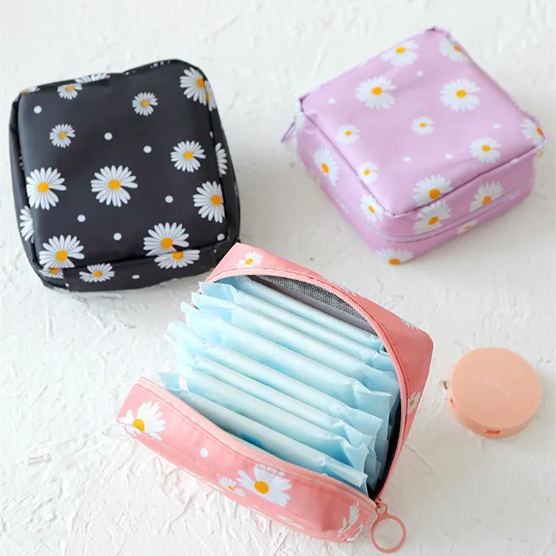

2022 Cute Waterproof Tampon Storage Bag Cute Sanitary Pad Pouch Portable Makeup Lipstick Key Earphone Data Cables Organizer