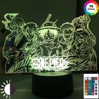 anime one piece night light 716 color led touch remote control desk lamp interior decoration lamp decoration childrens toy gift