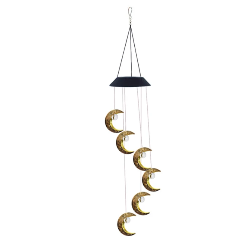 

Solar Moon Wind Chimes Outdoor Solar Lights Wind Chimes Waterproof Hanging Decorations Gifts For Garden Patio