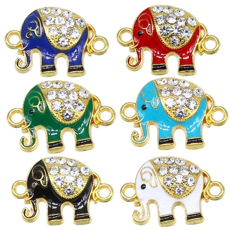 

10pcs Crystal Elephant Jewelry Connection DIY Handmade Necklace Bracelet Pendant Fashion Jewelry Accessories