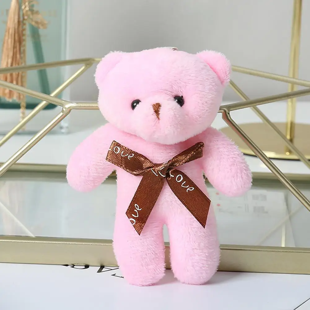 

11cm New Trumpet Big Bear Plush Bear One-piece Bow Tie Plush Bouquet Cartoon Bear Toy Doll Y3Q2