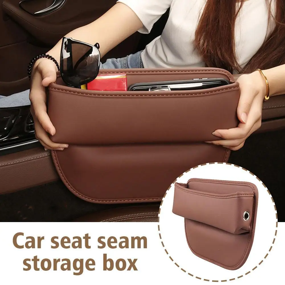 

Кожаный ящик для хранения на автомобильное сиденье, боковой ящик для хранения на автомобильное сиденье, наполнитель с разрезом, аксессуары для интерьера автомобиля