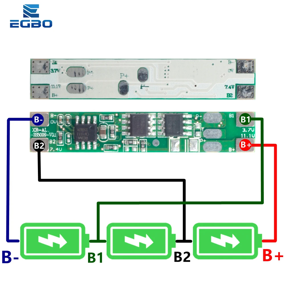 

EGBO 3 series 3S 11.1v5a lithium battery protection board street lamp spray accessories 18650 battery