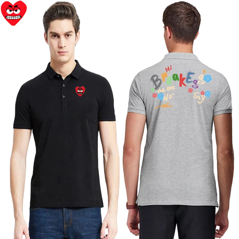 Мужская рубашка-поло Break Egg хлопковая летняя с короткими рукавами и милым