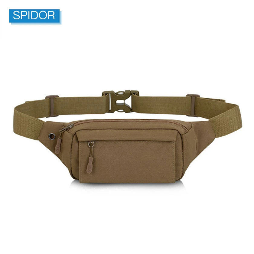 SPIDOR men small waist bag anti theft mini travel bag outdoor sports cell phone key bag running belt pack with earphone jack