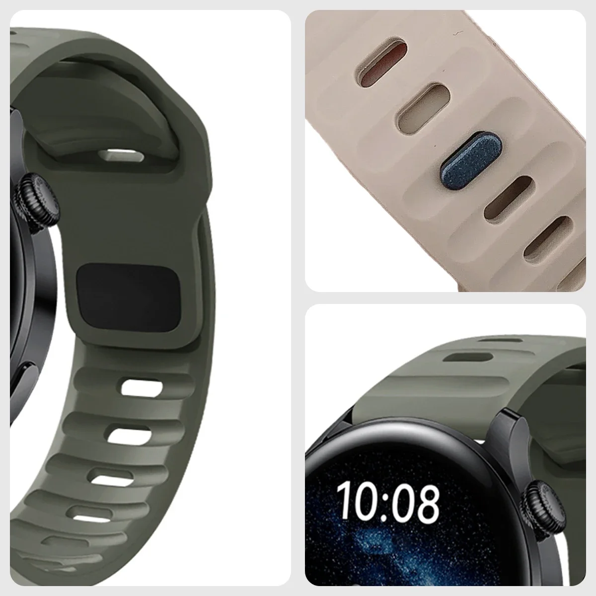 Фото Силиконовый ремешок 20 мм 22 мм для Samsung Galaxy Watch 7 6 5 4 44 40 мм 6Classic 43/47 мм Браслет GearS3 для Huawei 3 4Pro GT3/2e Band №3