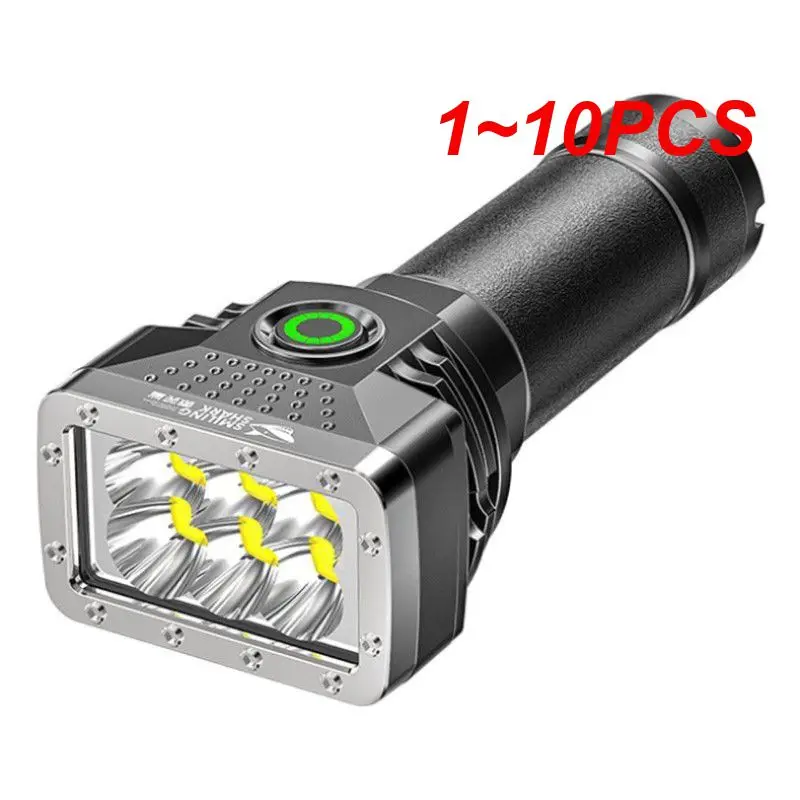 

1~10PCS Adjustable Fixed Focus Portable Flashlight Powerful Six Lamp Bead Strong Light Flashlight Charged Bright Long-range Four
