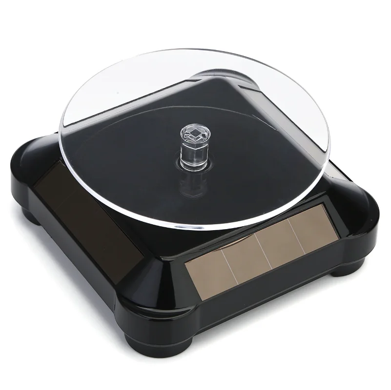 Solar Showcase 360 Automatic Rotating Turntable Jewelry Organizer Necklace Bracelet Watch Phone Display Stand