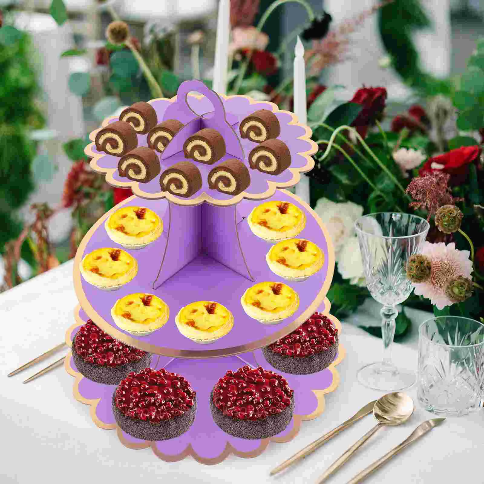 Трехъярусная подставка для торта декор полки дисплея трехуровневый