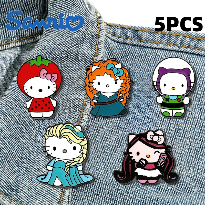 1 комплект брошь с рисунком KT Cat Princess аниме милая эмалированная булавка рюкзак