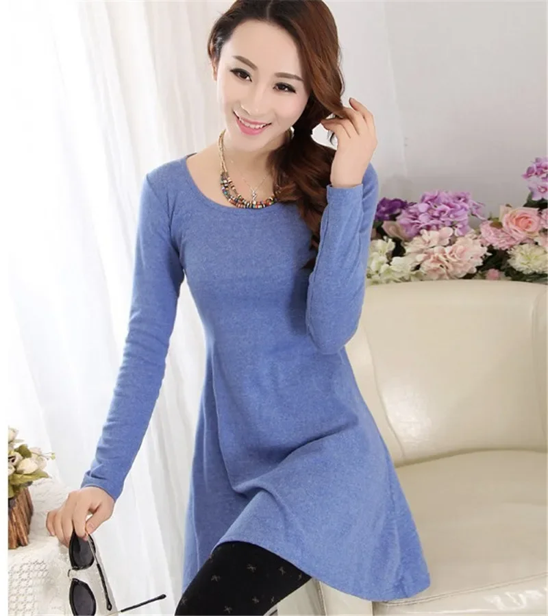 Весенне-осенние женские нижние платья. Женское женское удобное платье с длинными