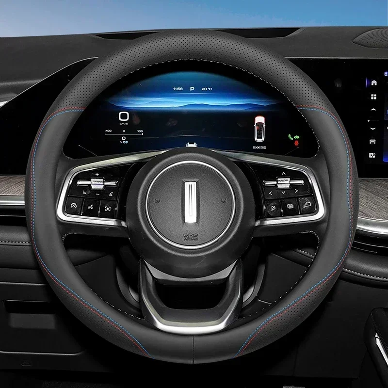 

Чехол на руль для GWM WEY Coffee 01 Coffee 02, универсальные автомобильные декоративные аксессуары из натуральной кожи, противоскользящий и устойчивый к поту