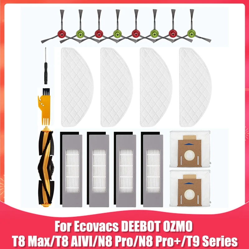 Accessory Kit Replacement For Ecovacs DEEBOT OZMO T8 AIVI/T8 Max/N8 Pro/N8 Pro+ Robot Vacuum Cleaner