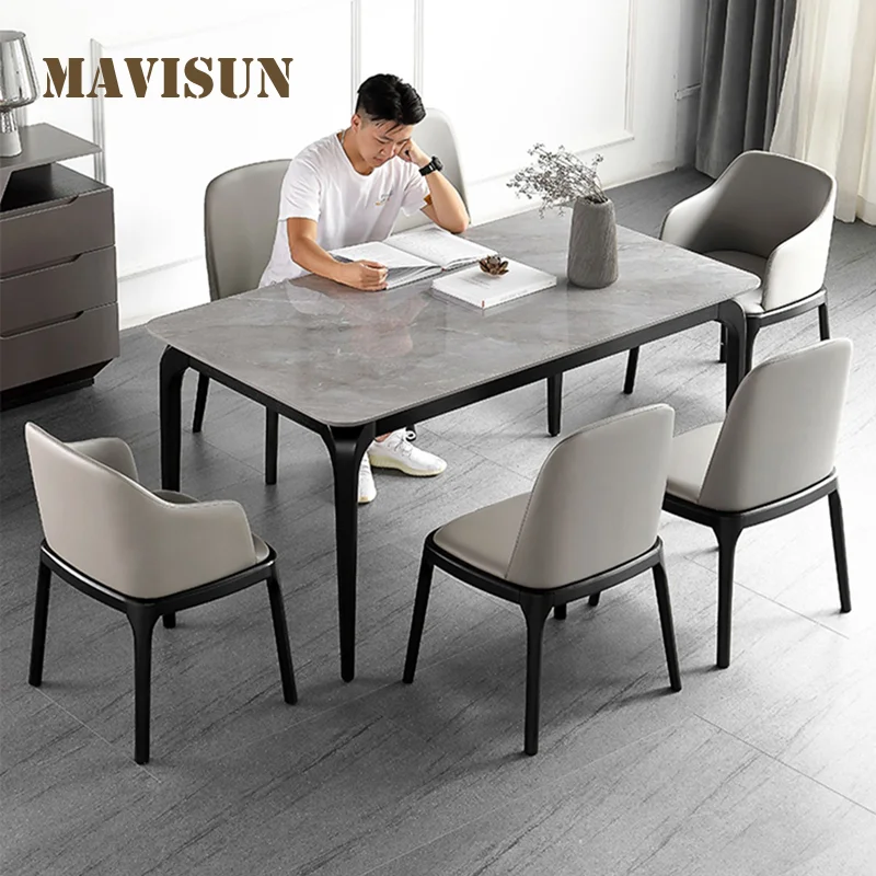 

Серый минималистичный минималистический минималистичный маленький домашний яркий обеденный стол из массива дерева, Высококачественная м...