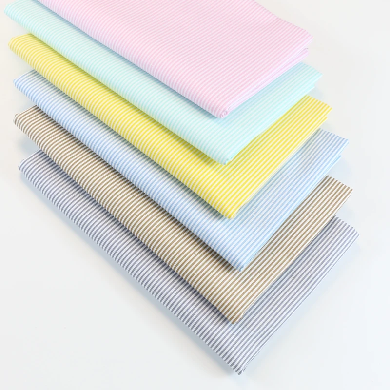 Красочная полосатая саржевая ткань из чистого хлопка для шитья своими руками